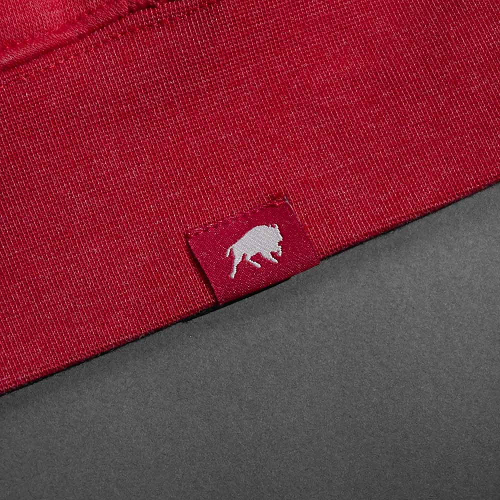 The woven label on the Death Wish Coffee Stolen Heart Hoodie.