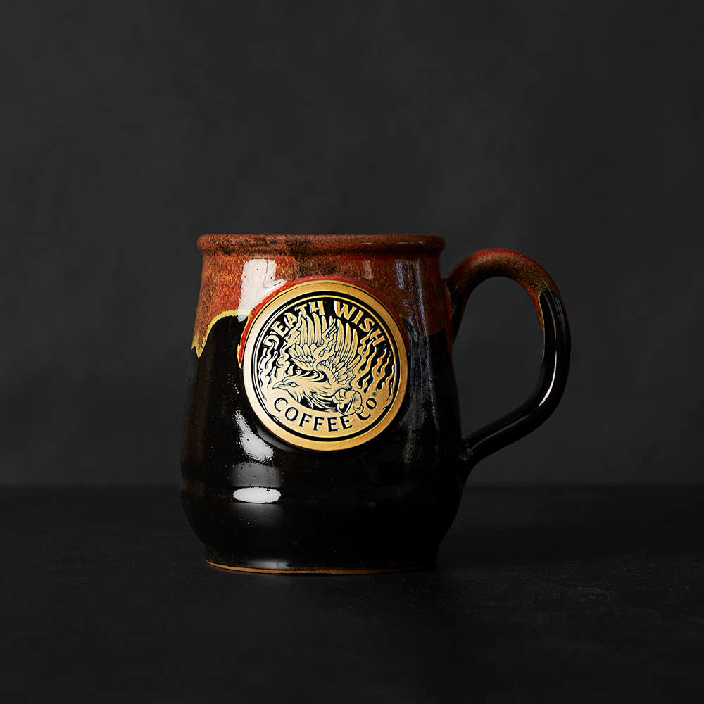 The front of the Death Wish Coffee Phoenix Mug.