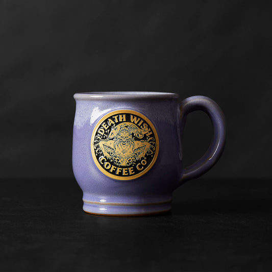 The front of the Death Wish Coffee Make Waves Mug.