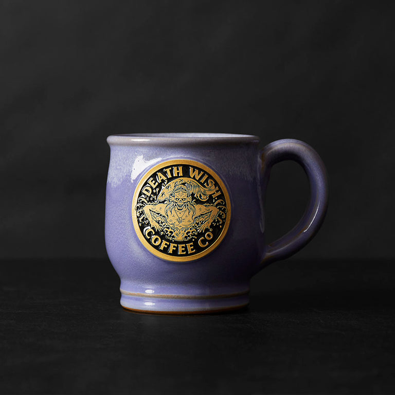 The front of the Death Wish Coffee Make Waves Mug.