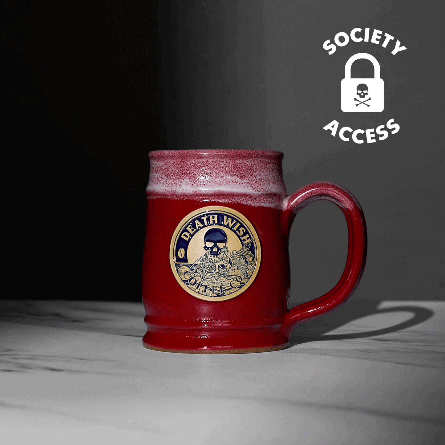 Both variations of the Death Wish Coffee Declaration of Caffeination Mystery Mug.