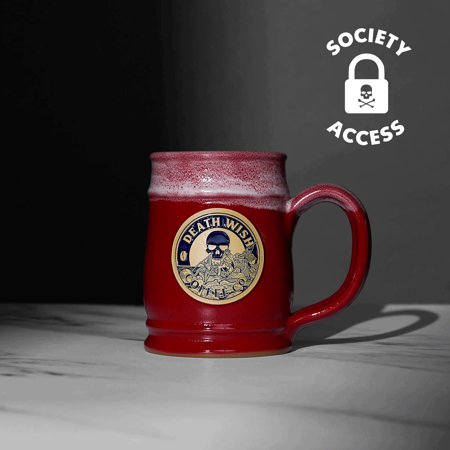 Both variations of the Death Wish Coffee Declaration of Caffeination Mystery Mug.