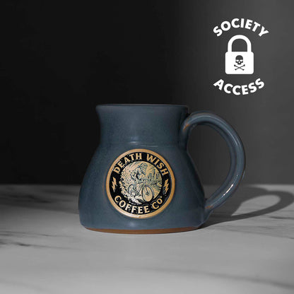 Unlock Society Access to the Death Wish Coffee Ride or Die Mug.