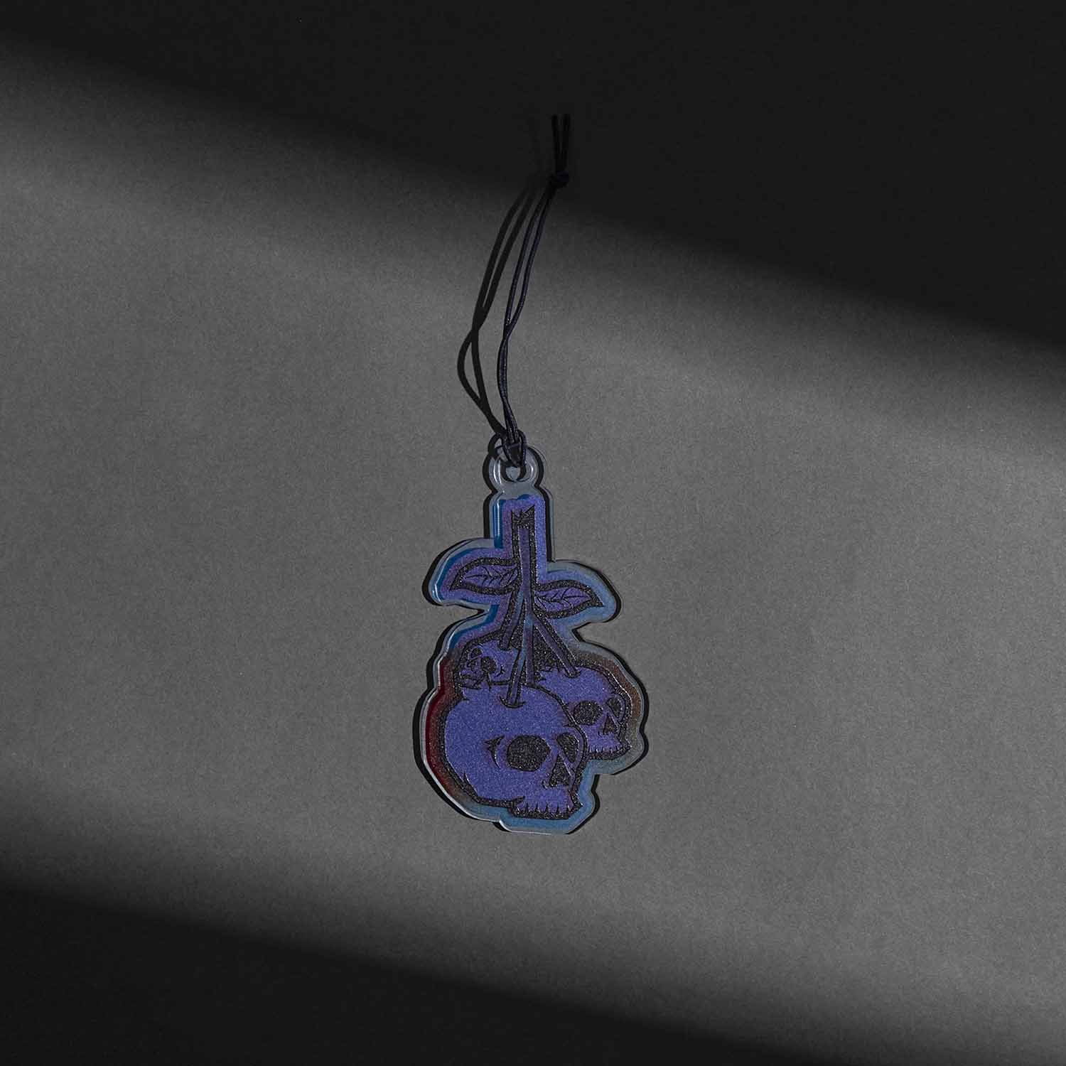 A top down view of the Death Wish Coffee Blueberry Bliss Suncatcher.