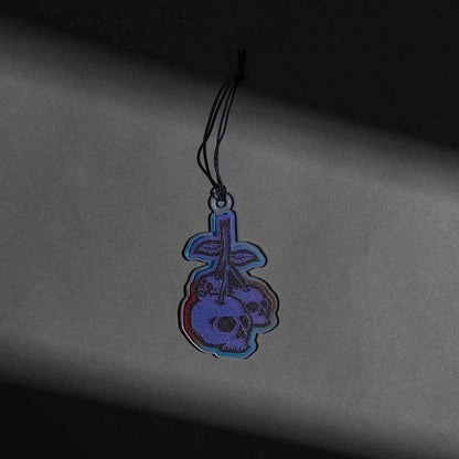 A top down view of the Death Wish Coffee Blueberry Bliss Suncatcher.