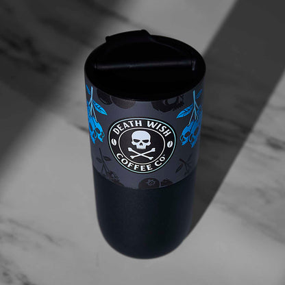A top down view of the Death Wish Coffee Blueberry Klean Kanteen (16oz).