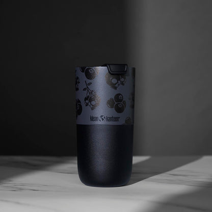 The back of the Death Wish Coffee Blueberry Klean Kanteen (16oz).