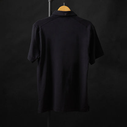 The back of the Death Wish Coffee Classic Logo Golf Polo.