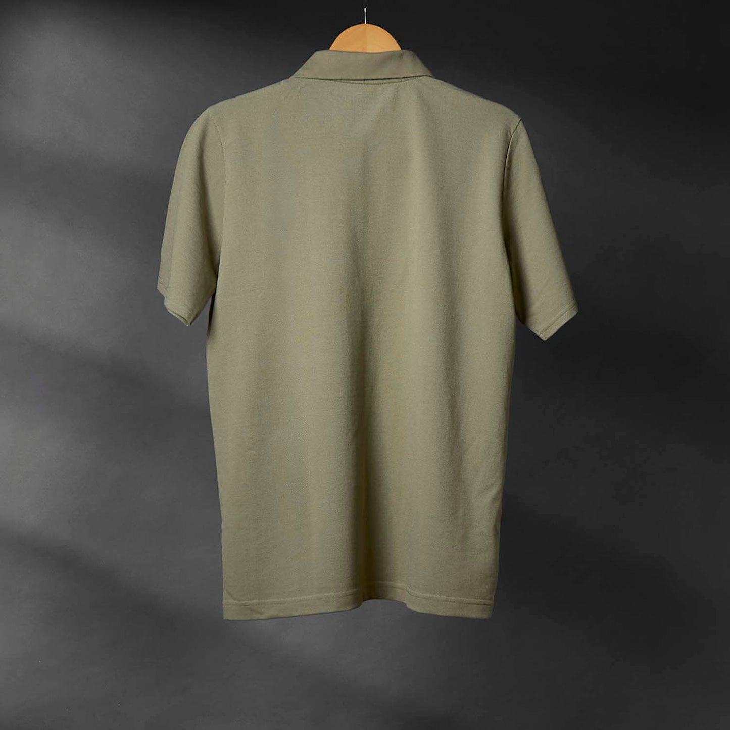 The back of the Death Wish Coffee Par For The Course Polo.