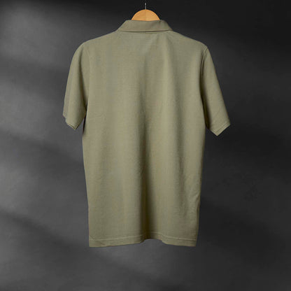 The back of the Death Wish Coffee Par For The Course Polo.