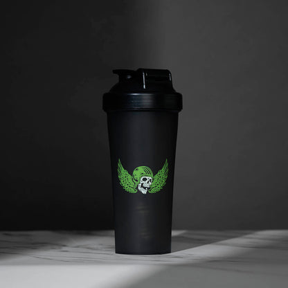The back of the Death Wish Coffee Lightning in a Shaker Bottle.