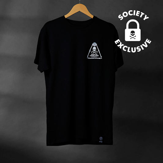 The front of the Death Wish Coffee Society Insignia Tee.