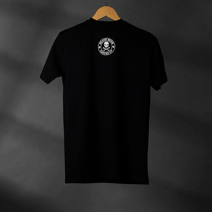 The back of the Death Wish Coffee Father Time Tee.