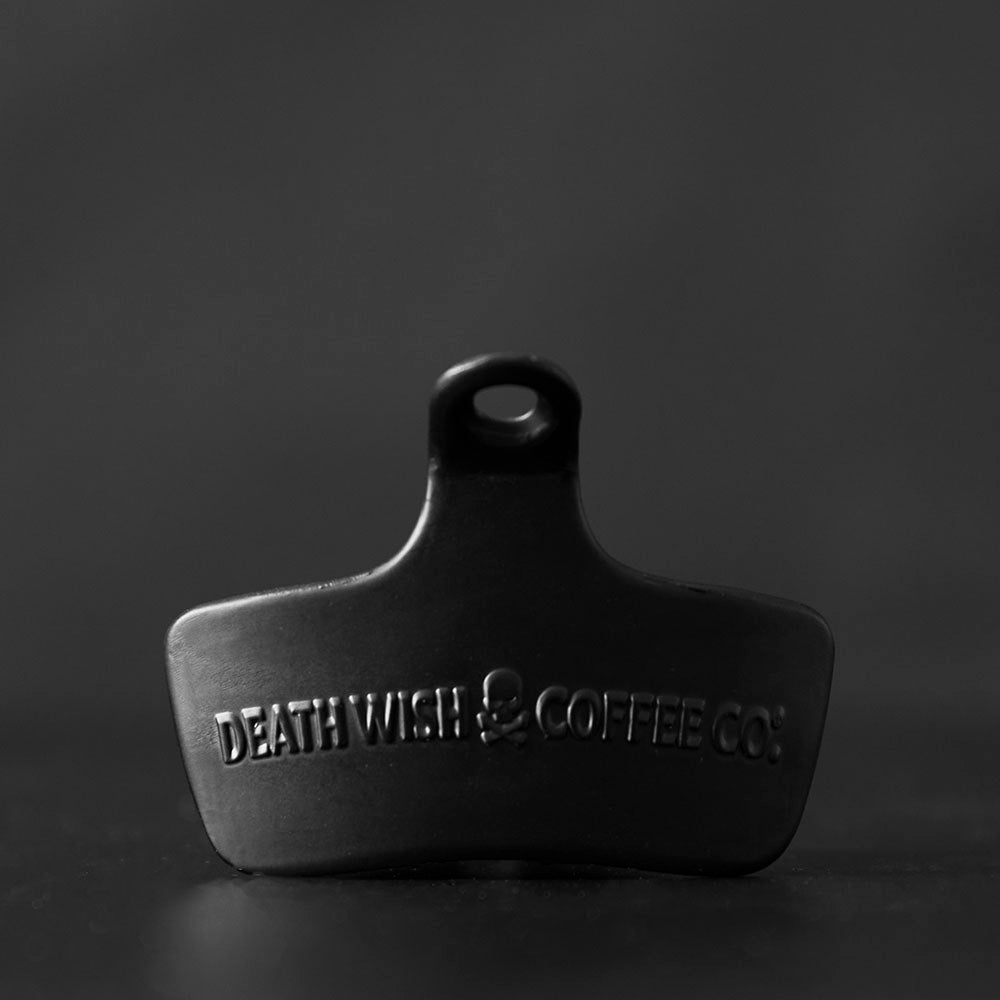 The top of the Death Wish Coffee Death Grip Bottle Opener.