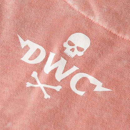 A close up of the back of the Death Wish Coffee Pink Haze Cropped Half Zip.