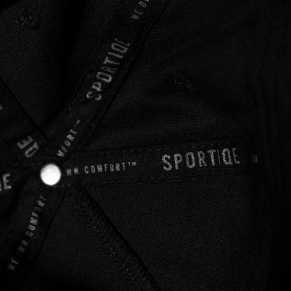 The interior taping of the Death Wish Coffee Graveyard Shift Snapback.