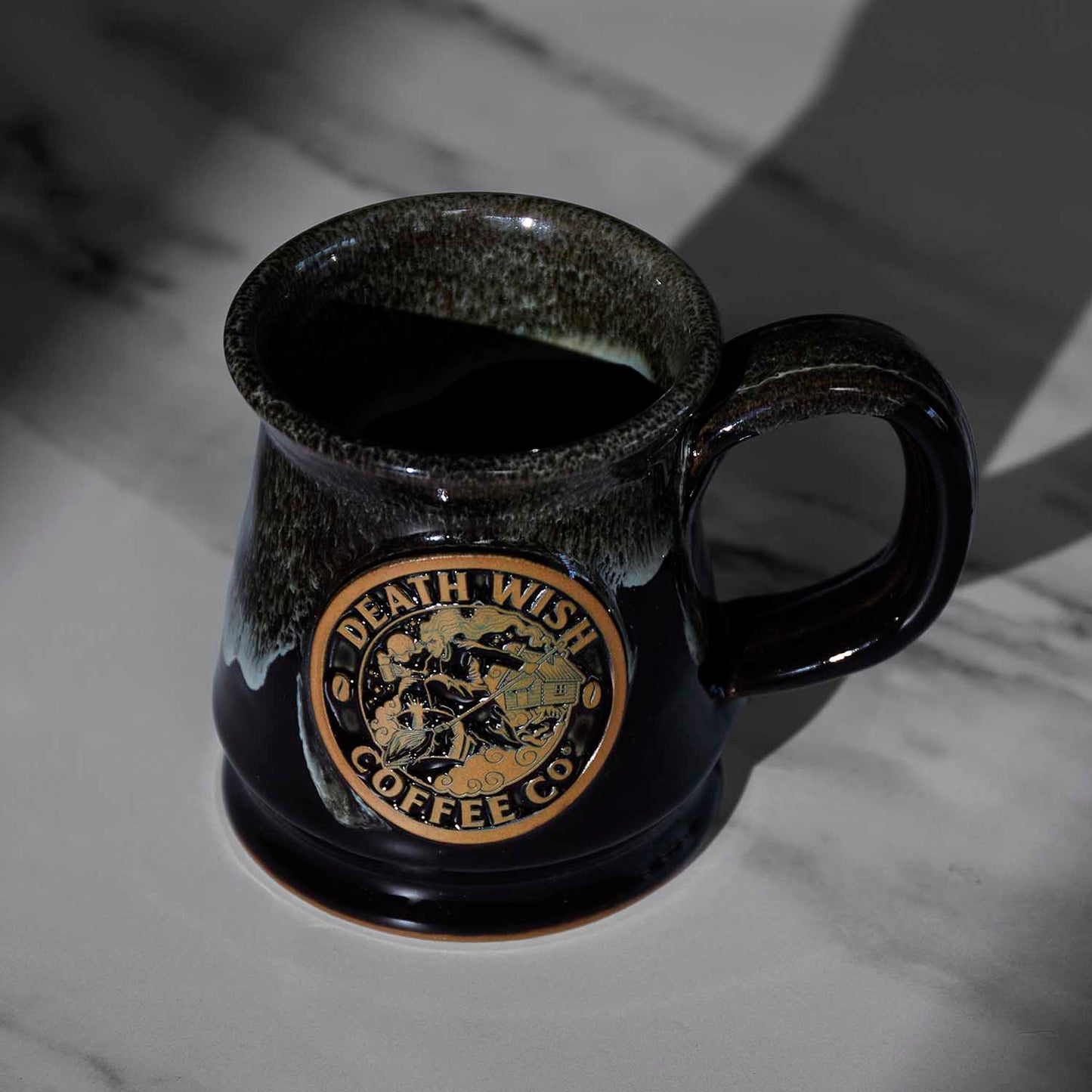 A top down view of the Death Wish Coffee Baba Yaga Mug.