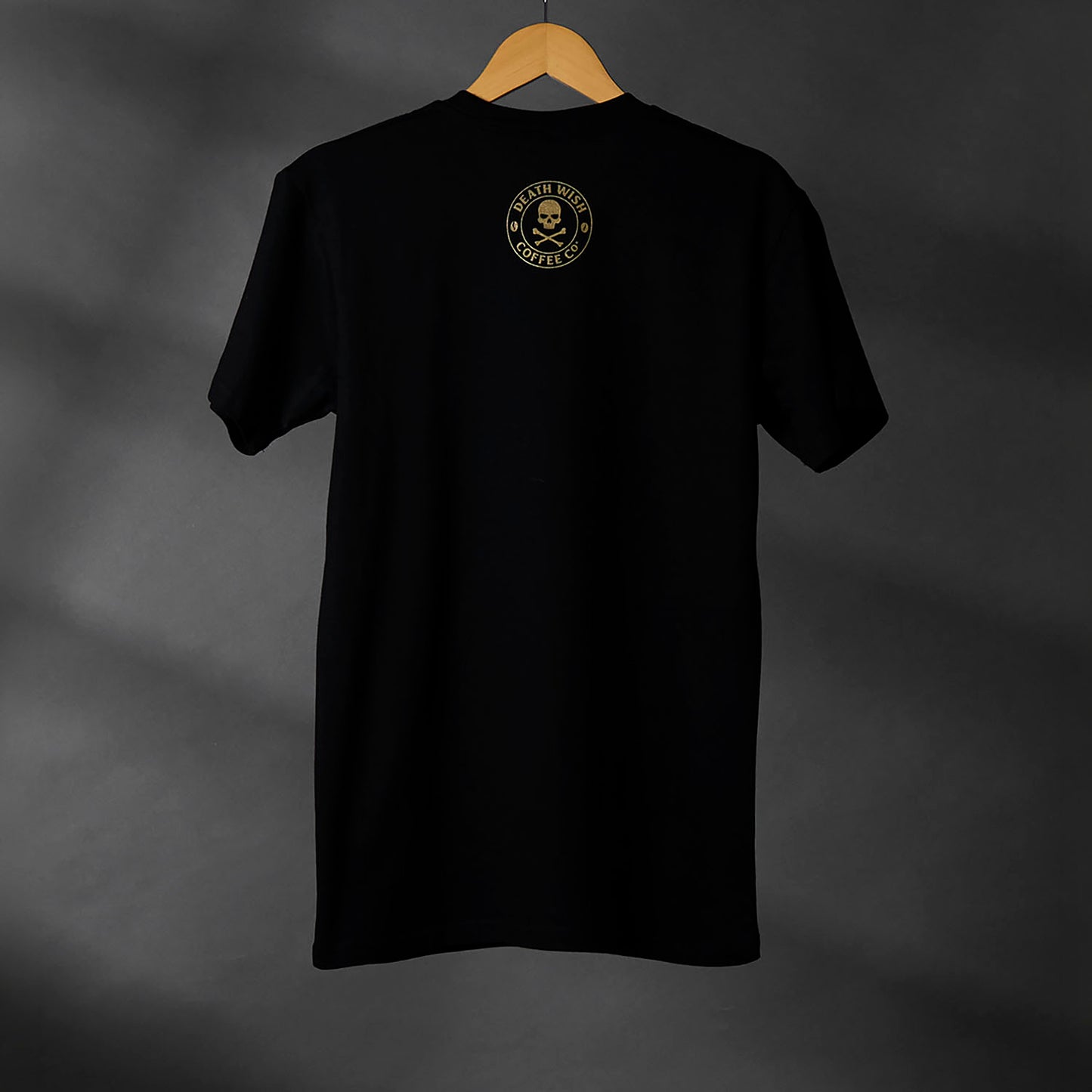 The back of the Death Wish Coffee Gates of Valhalla Tee.