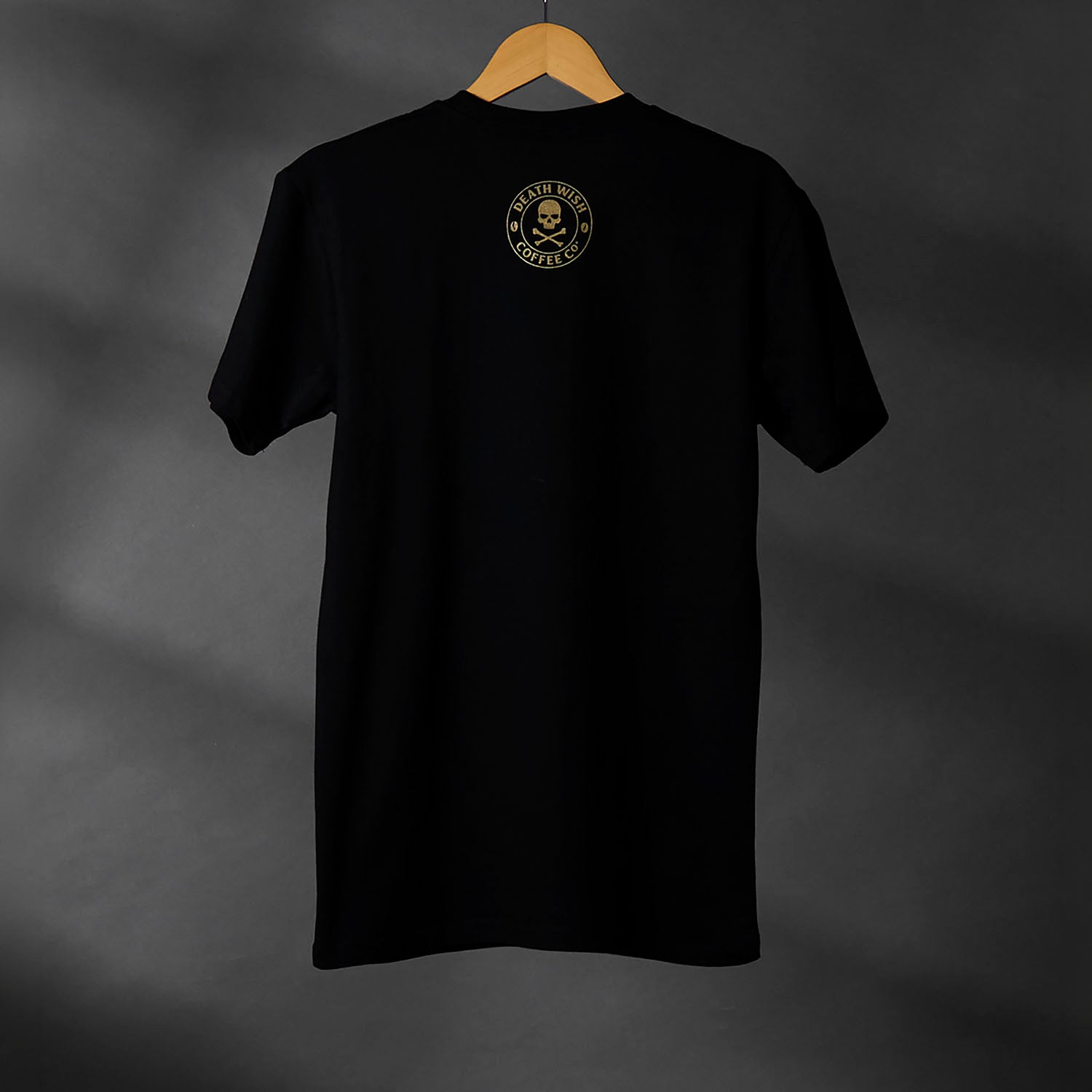 The back of the Death Wish Coffee Gates of Valhalla Tee.