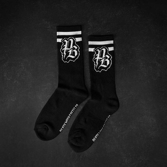 Death Wish Coffee Pitch Black Baseball Socks - Left Side