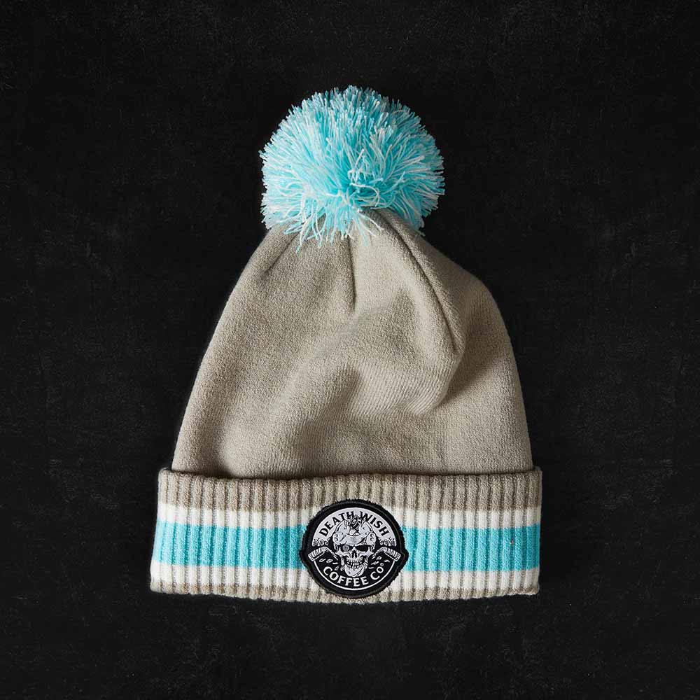 The front of the Death Wish Coffee Ice Breaker Beanie.