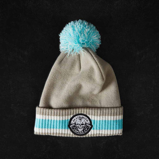 The front of the Death Wish Coffee Ice Breaker Beanie.
