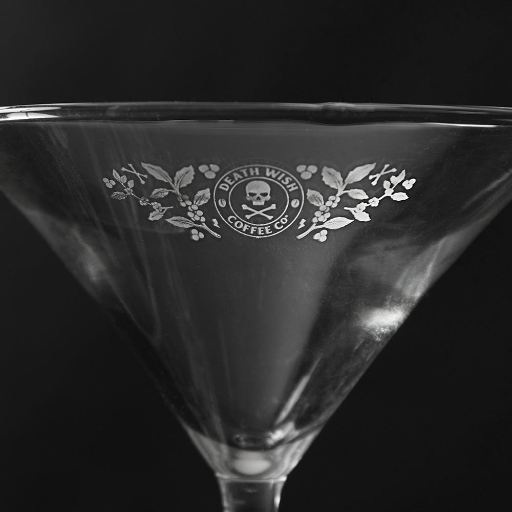 The Death Wish Coffee Martini Glass.