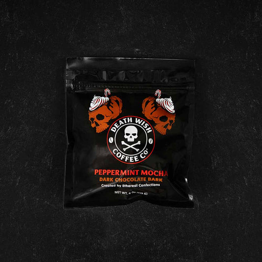 Death Wish Coffee Peppermint Mocha Chocolate Bark.