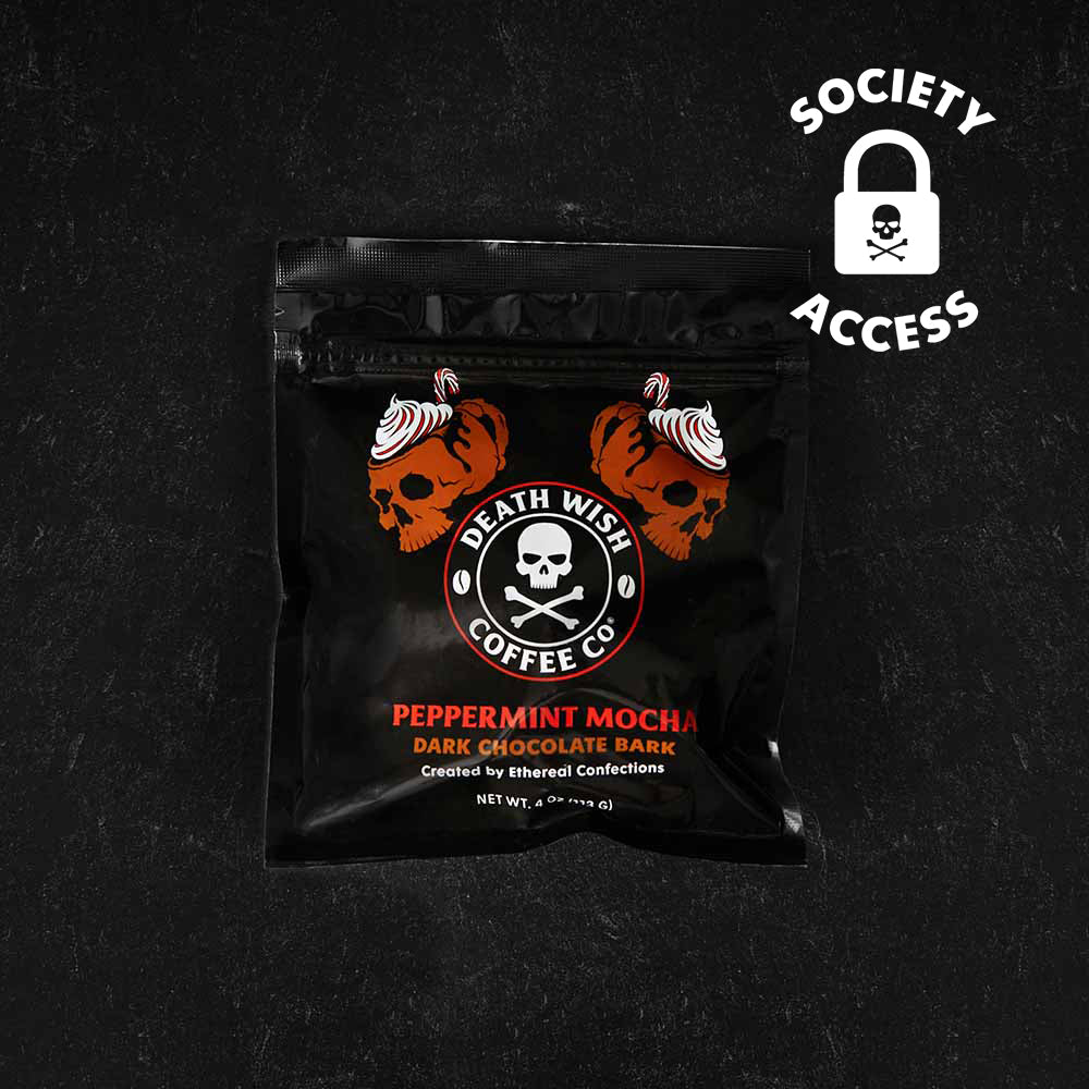 Death Wish Coffee Peppermint Mocha Chocolate Bark.