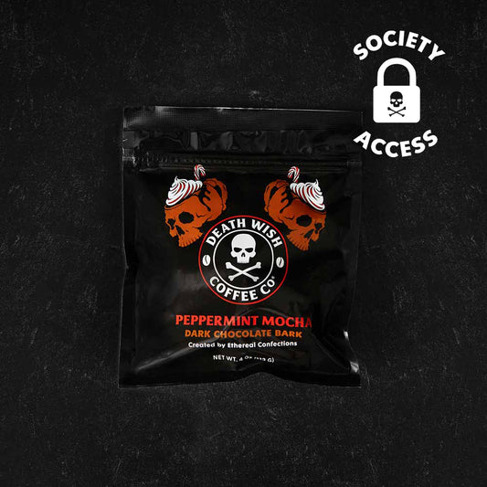 Death Wish Coffee Peppermint Mocha Chocolate Bark.