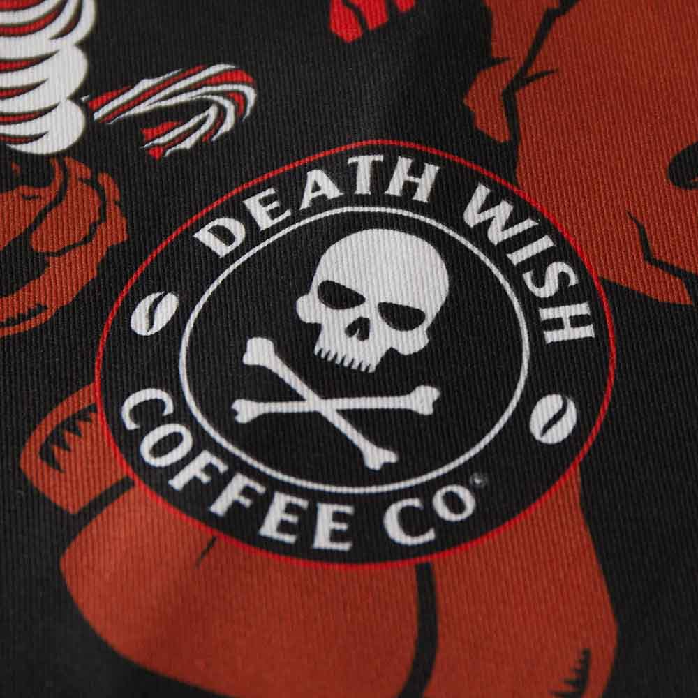 A close up of the Death Wish Coffee Peppermint Mocha Towel.