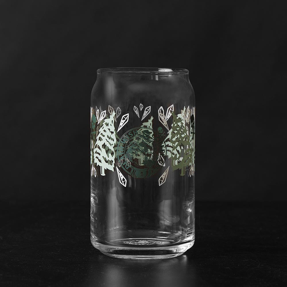 The frostbite design from the Death Wish Coffee Snow Daze Soda Can Glass Set.