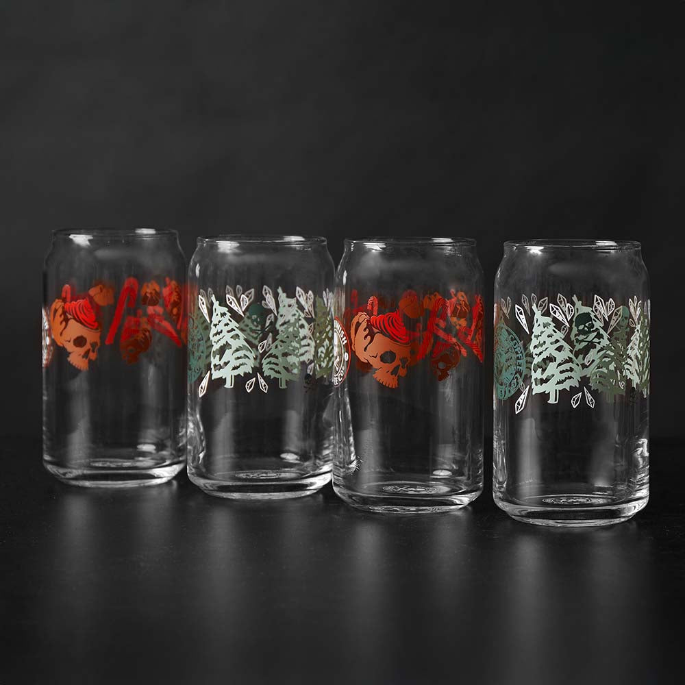 The back of the Death Wish Coffee Snow Daze Soda Can Glass Set.