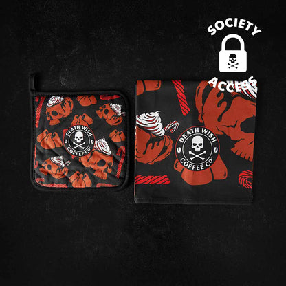 Death Wish Coffee Peppermint Mocha Towel & Pot Holder.