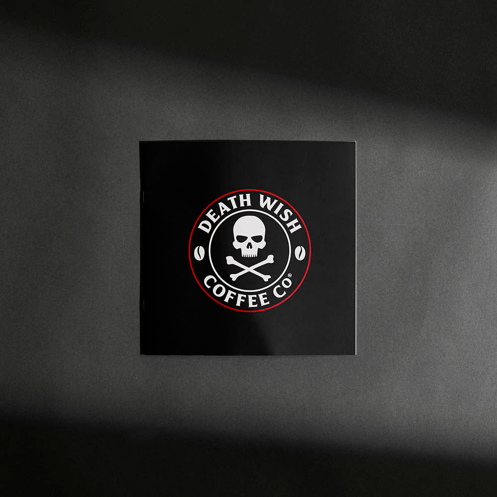 The back of the Death Wish Coffee Medallion Meditations Coloring Book.