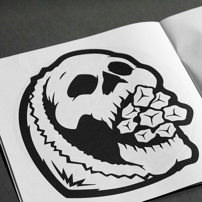 The Death Wish Coffee Medallion Meditations Coloring Book Coconut Caramel flavor skull.