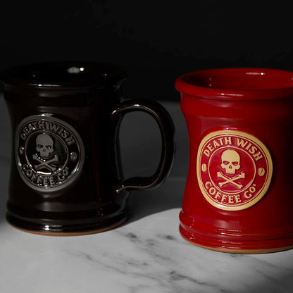 Both variations of the Death Wish Coffee Naughty or Nice Mug.