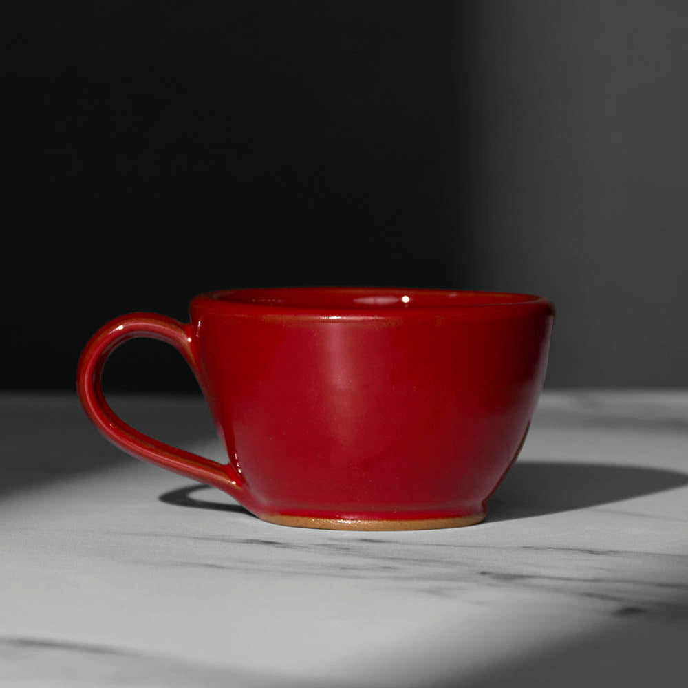 The back of the Red Death Wish Coffee Double or Nothing Ceramic Espresso Mug.