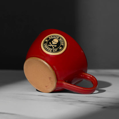The bottom of the Red Death Wish Coffee Double or Nothing Ceramic Espresso Mug.