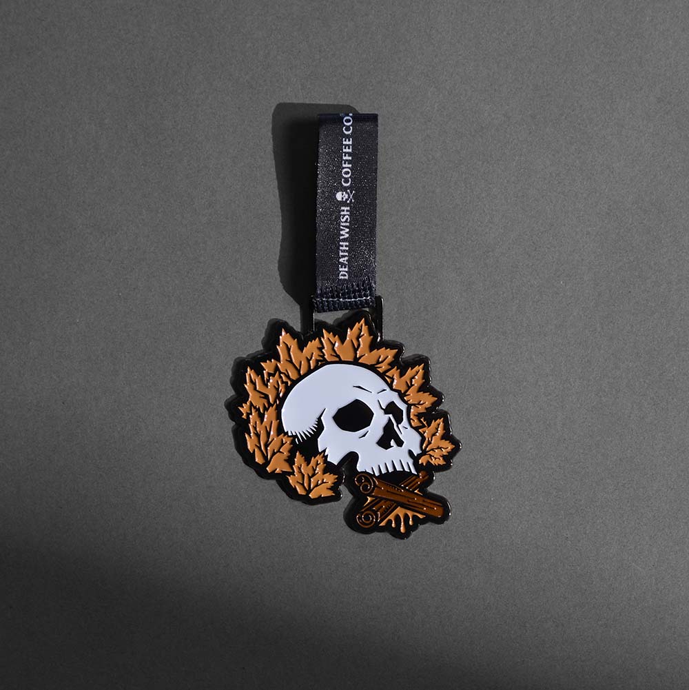 The Death Wish Coffee Maple Cinnamon Ornament.