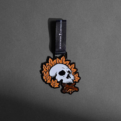 The Death Wish Coffee Maple Cinnamon Ornament.