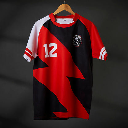 The front of the Death Wish Coffee What The Ruck Rugby Jersey.