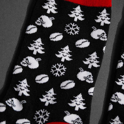 A close up of the Death Wish Coffee Skullflake Socks.