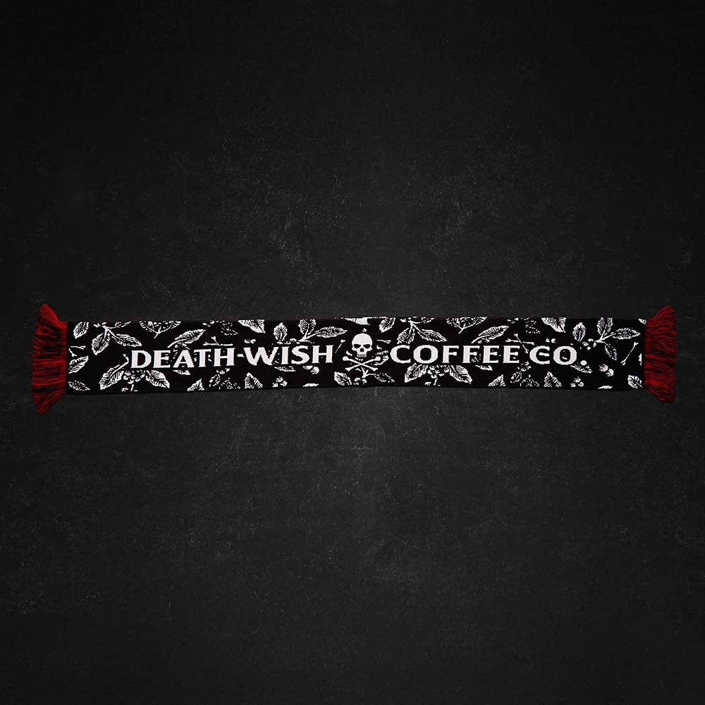 The Death Wish Coffee Sacred Bloom Knit Scarf.