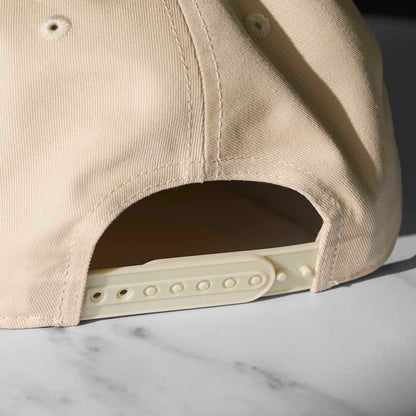 The back of the Death Wish Coffee Cream and Coffee Snapback.