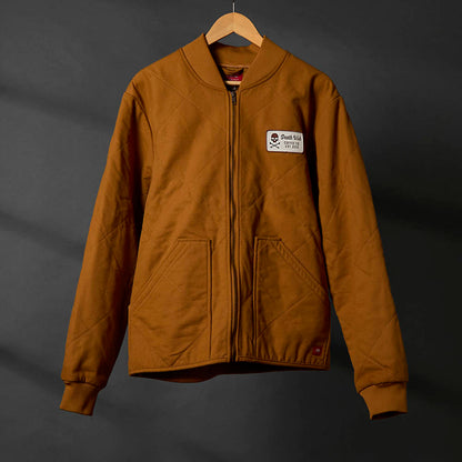 The front of the Death Wish Coffee Rough Cut Canvas Jacket.