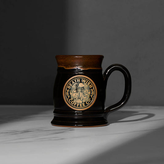 The front of the Death Wish Coffee Trick or Treat Tankard.