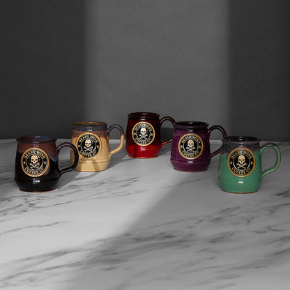 Five different glaze combinations you could get with the Death Wish Coffee Mystery Mug.