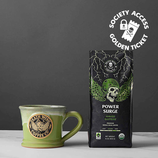 The Death Wish Coffee Power Surge Whole Bean Bundle.