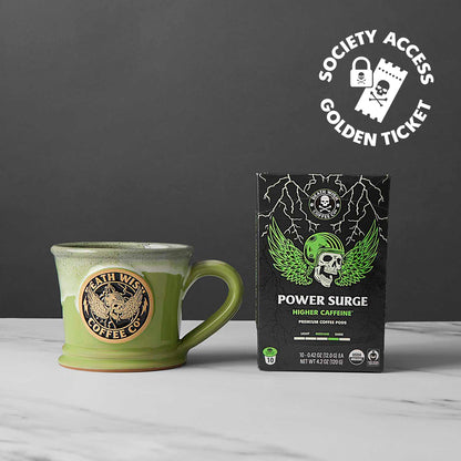 The Death Wish Coffee Power Surge Single-Serve Pod Bundle.